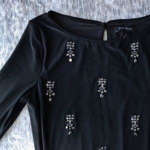 WHBM Black Dress with Jewels